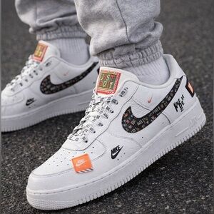 Nike Air Force 1 “Just Do It” White Sneakers Men’s 13 AF1 Graphic Swoosh